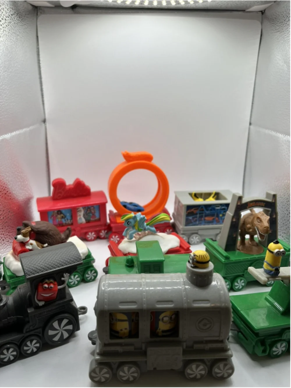 McDonald's 2017 Holiday Express Christmas Train Barbie Minions Ponies Lot of 11